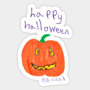 Happy Halloween Pumpkin by Hannah - Homeschool Art Class 2021/22 Art Supplies Fundraiser Sticker